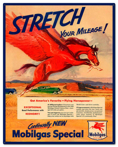 Mobilegas 24 x 30 Custom Shape Metal Sign