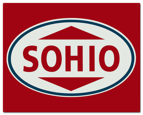 Sohio Red 30 x 24 Custom Shape Metal Sign