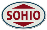 Sohio Red 28 x 17 Custom Shape Metal Sign