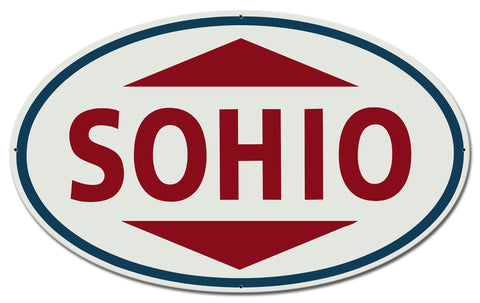 Sohio Red 28 x 17 Custom Shape Metal Sign