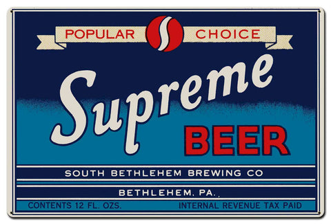 Supreme Beer 36 X 24 vintage metal sign Metal Sign