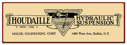 Zulu 1920 Houdaille Marquee Red 36 X 12 vintage metal sign Metal Sign