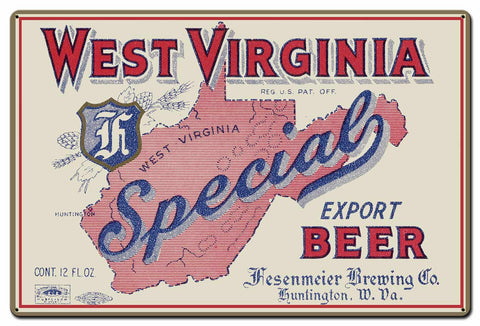 West Virginia Special Export 36 X 24 vintage metal sign Metal Sign