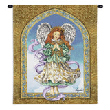 Angel in Prayer Wall Tapestry With Rod