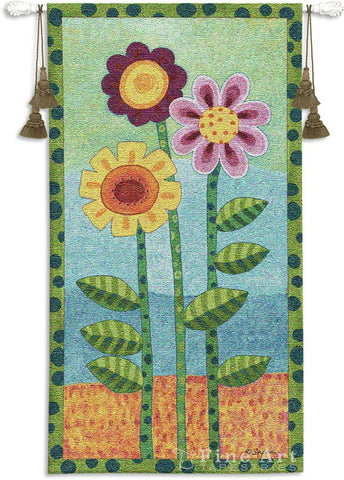 Long Stem Floral II Wall Tapestry