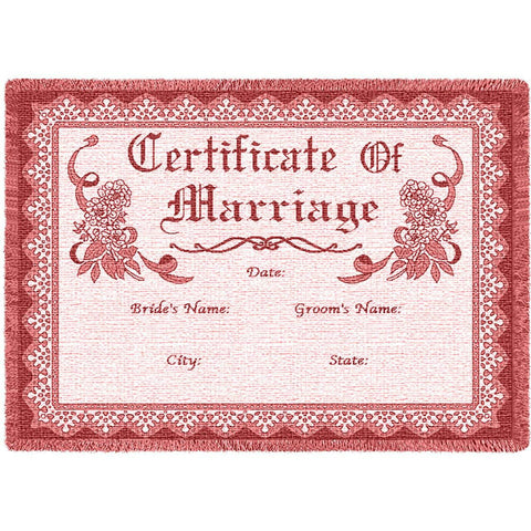 Certificate Of Marriage Rose Small Blanket