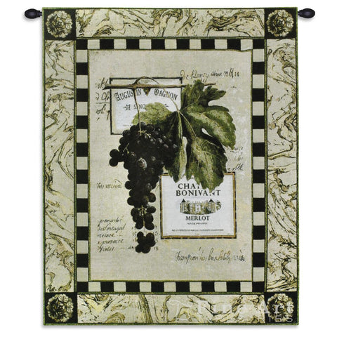 Grapes and Labels IV Wall Tapestry