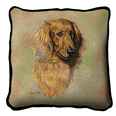 Long-haired Dachshund Red Pillow