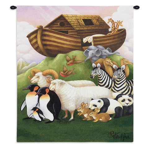 Exiting The Ark Wall Tapestry With Rod