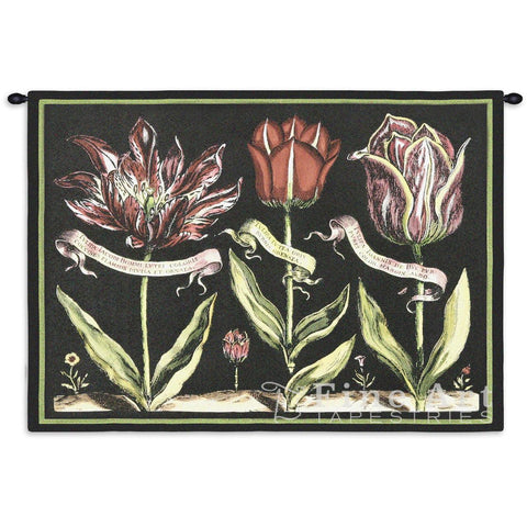 Tulips On Black I Wall Tapestry