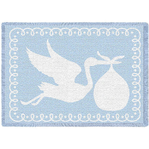 Stork Blue Small Blanket