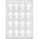 Cross White Natural Mini Blanket