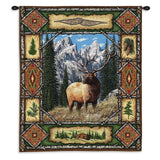 Elk Lodge Wall Tapestry With Rod