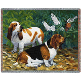 Bassett Hound and Butterfly Blanket