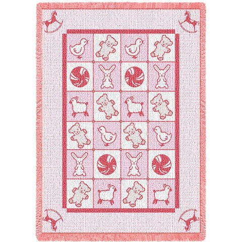Baby Icons Pink Mini Blanket