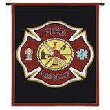 Firefighter Shield Wall Tapestry With Rod