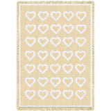Basketweave Hearts Natural Blanket