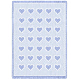 Basketweave Hearts Carolina Natural Small Blanket
