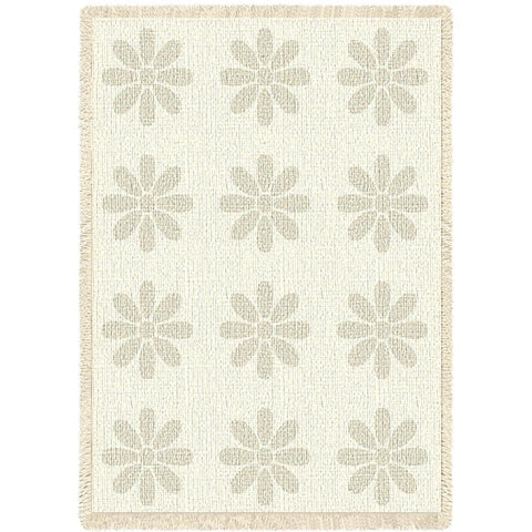 Flowers Natural Mini Blanket