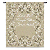 Life Scroll Toffee Wall Tapestry With Rod