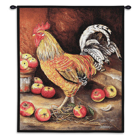 English Cockerel Wall Tapestry With Rod