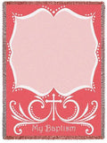 Baptismal Cross Pink Mini Blanket