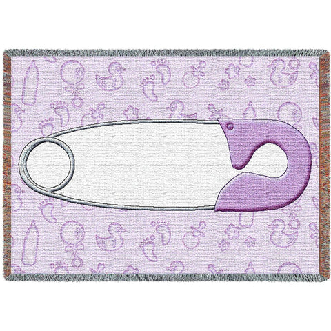 Diaper Pin Lavender Mini Blanket