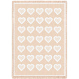 Basketweave Hearts Chenille Natural Blanket