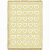 Basketweave Hearts Chenille Natural Mini Blanket