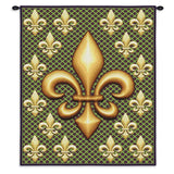 Fleur De Lis Wall Tapestry With Rod