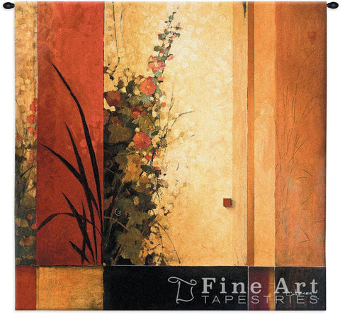 Hollyhock Garden II Small Wall Tapestry