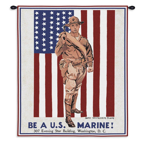 Be A Marine Wall Tapestry With Rod