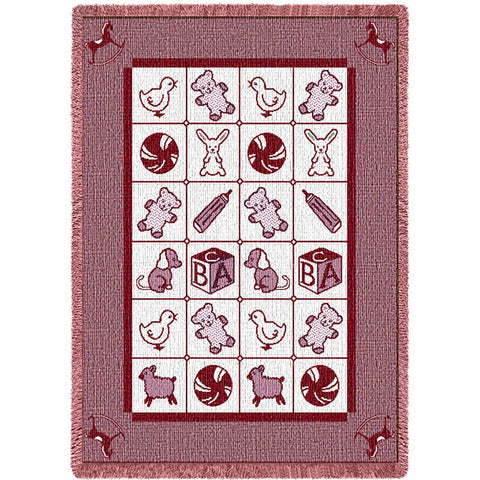 Baby Icons Cranberry Mini Blanket