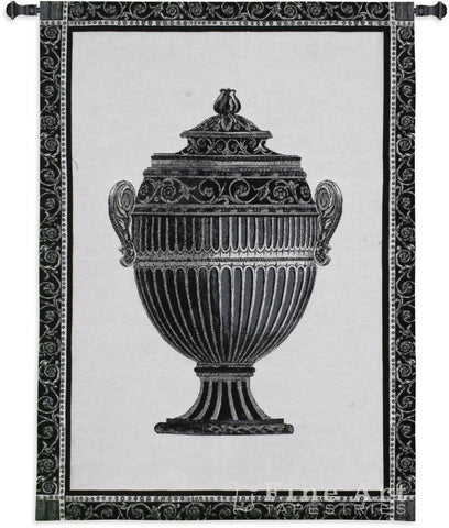 Empire Urn I Noir Wall Tapestry