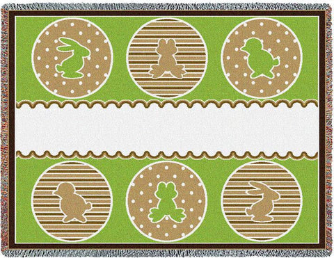 Animal Friends Green Blanket