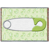 Diaper Pin Green Mini Blanket
