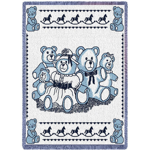 Bears Blue Mini Blanket