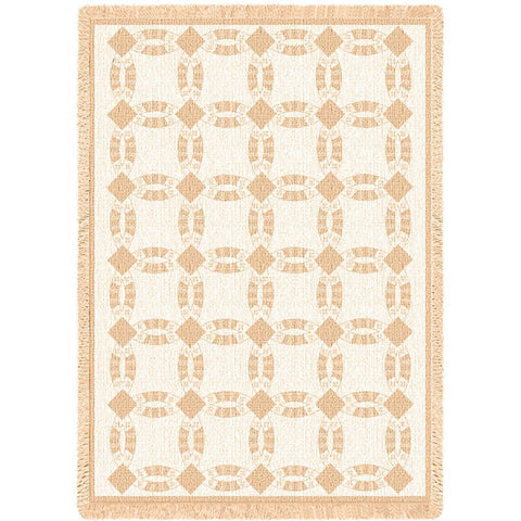 Double Wedding Ring Natural Blanket