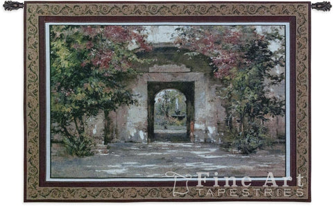 Flowered Doorway Wall Tapestry