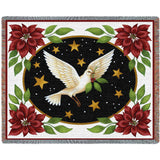 Dove And Poinsettias Blanket