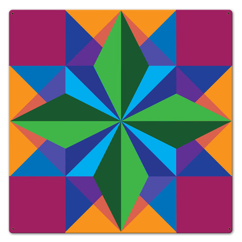 Six Square Design 1 Metal Sign