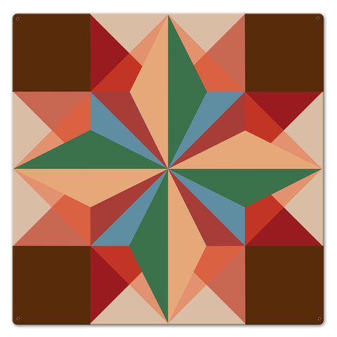 Six Square Design 2 Metal Sign