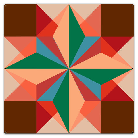 Six Square Design 2 UV Coated Metal Sign