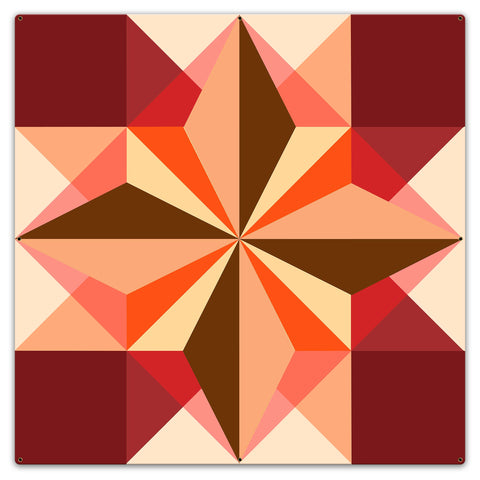 Six Square Design 3 UV Coated Metal Sign