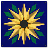 Sunflower Blue Bkgd Metal Sign