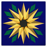 Sunflower Blue Bkgd Metal Sign