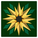 Sunflower Green Bkgd Metal Sign