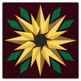 Sunflower Burgundy Bkgd Metal Sign