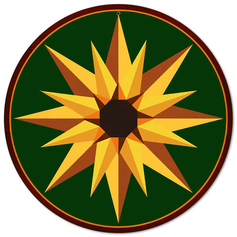 Sunflower Green Metal Sign