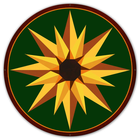 Sunflower Green Metal Sign